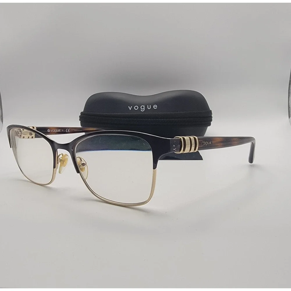 Vogue VO 4050 997 Brown Gold Tortoise Cat Eye Eyeglasses Frames 51 17 135 w/Case